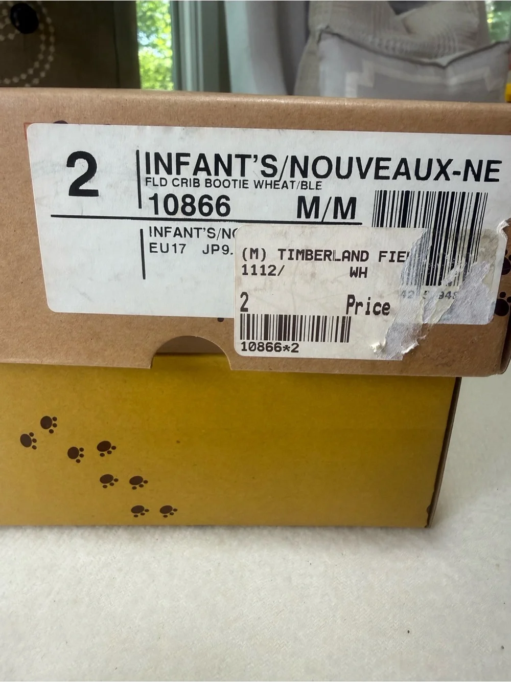 Timberland Toddler Tan and Brown Leather Lace-Up Shoes/Boots New in box! Size 2